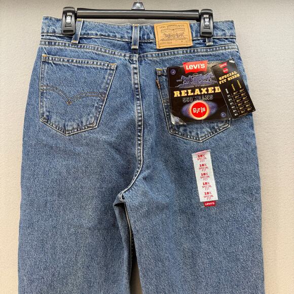 Levi's 550 Jeans Girls 18.5 Blue Relaxed Orange Tag Tapered Leg RARE VTG NWT - Picture 3 of 16
